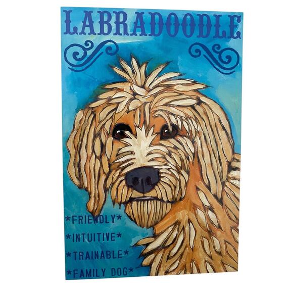 Ursula Dodge Labradoodle Dog Art Frameable Print Pop Art Original Print 8x10 - Picture 3 of 7